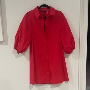 Dolce Cabo Red Button-Up Dress